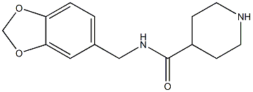 N-(benzo[d][1,3]dioxol-5-ylmethyl)piperidine-4-carboxamide Struktur