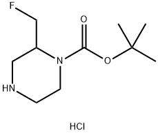 2-氟甲基-哌嗪-1-羧酸叔丁酯鹽酸鹽 結構式