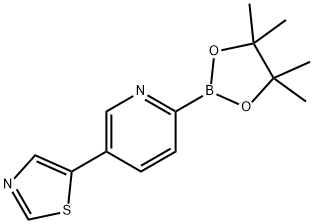 5-(6-(4,4,5,5-tetramethyl-1,3,2-dioxaborolan-2-yl)pyridin-3-yl)thiazole Struktur