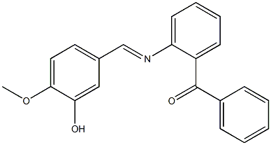 {2-[(3-hydroxy-4-methoxybenzylidene)amino]phenyl}(phenyl)methanone Struktur