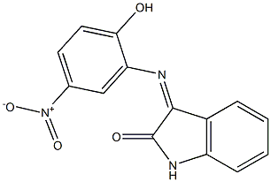 3-[(2-hydroxy-5-nitrophenyl)imino]-1,3-dihydro-2H-indol-2-one Struktur