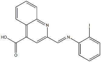 (E)-2-(((2-iodophenyl)imino)methyl)quinoline-4-carboxylic acid Struktur