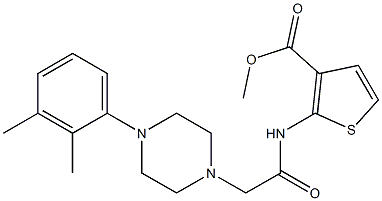 methyl 2-(2-(4-(2,3-dimethylphenyl)piperazin-1-yl)acetamido)thiophene-3-carboxylate Struktur