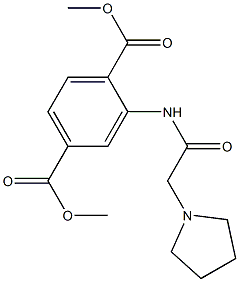 dimethyl 2-(2-(pyrrolidin-1-yl)acetamido)terephthalate Struktur