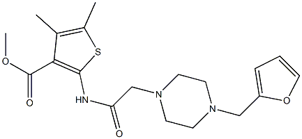 methyl 2-(2-(4-(furan-2-ylmethyl)piperazin-1-yl)acetamido)-4,5-dimethylthiophene-3-carboxylate Struktur