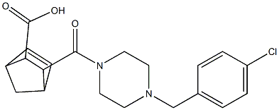 3-(4-(4-chlorobenzyl)piperazine-1-carbonyl)bicyclo[2.2.1]hept-5-ene-2-carboxylic acid Struktur