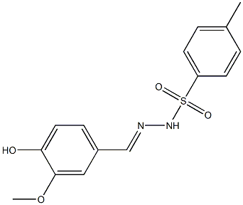 (E)-N'-(4-hydroxy-3-methoxybenzylidene)-4-methylbenzenesulfonohydrazide Struktur