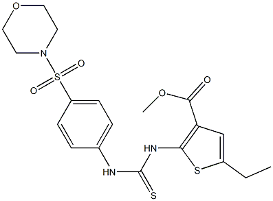 methyl 5-ethyl-2-(3-(4-(morpholinosulfonyl)phenyl)thioureido)thiophene-3-carboxylate Struktur