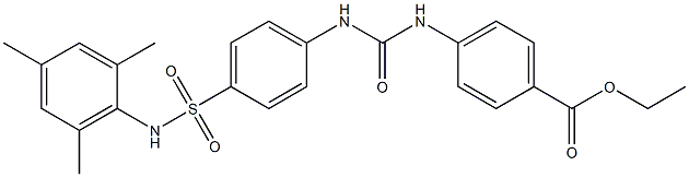 ethyl 4-(3-(4-(N-mesitylsulfamoyl)phenyl)ureido)benzoate Struktur