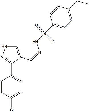 (Z)-N'-((3-(4-chlorophenyl)-1H-pyrazol-4-yl)methylene)-4-ethylbenzenesulfonohydrazide Struktur