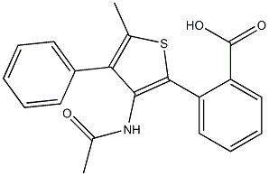 methyl 2-(5-methyl-4-phenylthiophene-3-carboxamido)benzoate Struktur