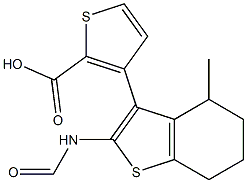 methyl 3-(4,5,6,7-tetrahydrobenzo[b]thiophene-2-carboxamido)thiophene-2-carboxylate Struktur