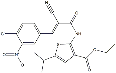 (E)-ethyl 2-(3-(4-chloro-3-nitrophenyl)-2-cyanoacrylamido)-5-isopropylthiophene-3-carboxylate Struktur