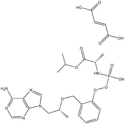 isopropyl (((((R)-1-(6-amino-9H-purin-9-yl)propan-2-yl)oxy)methyl)(phenoxy)phosphoryl)-L-alaninate fumarate Struktur