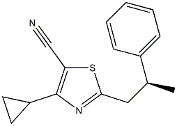 (S)-4-cyclopropyl-2-(2-phenylpropyl)thiazole-5-carbonitrile Struktur