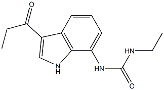 1-ethyl-3-(3-propionyl-1H-indol-7-yl)urea Struktur