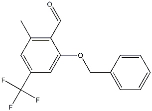 2-(benzyloxy)-6-methyl-4-(trifluoromethyl)benzaldehyde Struktur