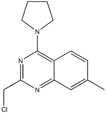 2-(chloromethyl)-7-methyl-4-(pyrrolidin-1-yl)quinazoline Struktur