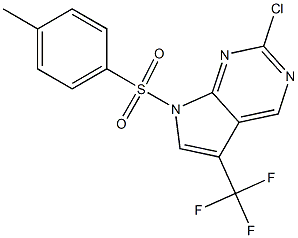 2-chloro-7-tosyl-5-(trifluoromethyl)-7H-pyrrolo[2,3-d]pyrimidine Struktur