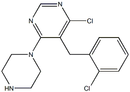 4-chloro-5-(2-chlorobenzyl)-6-(piperazin-1-yl)pyrimidine Struktur