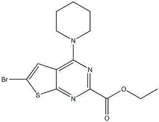 ethyl 6-bromo-4-(piperidin-1-yl)thieno[2,3-d]pyrimidine-2-carboxylate Struktur