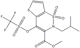 methyl 1,1-dioxy-2-isobutyl-4-(trifluoromethylsulfonyloxy)-2H-thieno[2,3-e][1,2]thiazine-3-carboxylate Struktur