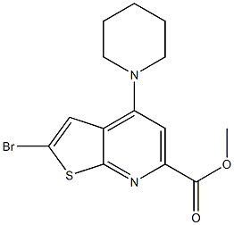 methyl 2-bromo-4-(piperidin-1-yl)thieno[2,3-b]pyridine-6-carboxylate Struktur