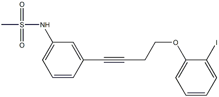 N-(3-(4-(2-iodophenoxy)but-1-ynyl)phenyl)methanesulfonamide Struktur