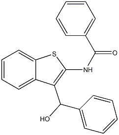 N-(3-(hydroxy(phenyl)methyl)benzo[b]thiophen-2-yl)benzamide Struktur