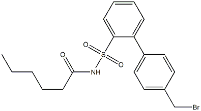 N-(4'-(bromomethyl)biphenyl-2-ylsulfonyl)hexanamide Struktur