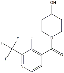 1-[3-fluoro-2-(trifluoromethyl)pyridine-4-carbonyl]piperidin-4-ol Struktur