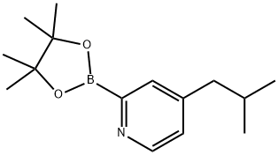 4-isobutyl-2-(4,4,5,5-tetramethyl-1,3,2-dioxaborolan-2-yl)pyridine Struktur