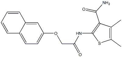 4,5-dimethyl-2-{[(2-naphthyloxy)acetyl]amino}-3-thiophenecarboxamide Struktur