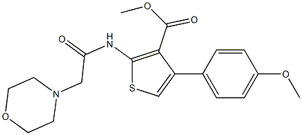 methyl 4-(4-methoxyphenyl)-2-(2-morpholinoacetamido)thiophene-3-carboxylate Struktur