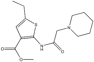 methyl 5-ethyl-2-(2-(piperidin-1-yl)acetamido)thiophene-3-carboxylate Struktur