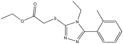 ethyl 2-((4-ethyl-5-(o-tolyl)-4H-1,2,4-triazol-3-yl)thio)acetate Struktur