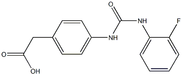 2-(4-(3-(2-fluorophenyl)ureido)phenyl)acetic acid Struktur