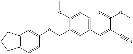 (Z)-methyl 2-cyano-3-(3-(((2,3-dihydro-1H-inden-5-yl)oxy)methyl)-4-methoxyphenyl)acrylate Struktur