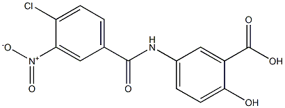 5-(4-chloro-3-nitrobenzamido)-2-hydroxybenzoic acid Struktur