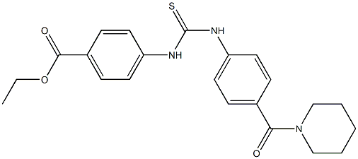 ethyl 4-(3-(4-(piperidine-1-carbonyl)phenyl)thioureido)benzoate Struktur