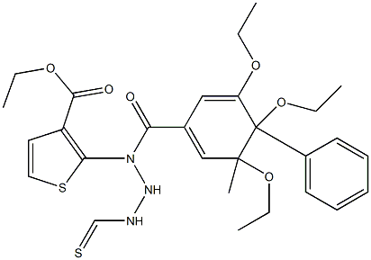 ethyl 5-methyl-4-phenyl-2-(2-(3,4,5-triethoxybenzoyl)hydrazinecarbothioamido)thiophene-3-carboxylate Struktur