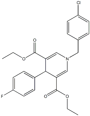 diethyl 1-(4-chlorobenzyl)-4-(4-fluorophenyl)-1,4-dihydropyridine-3,5-dicarboxylate Struktur