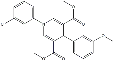 dimethyl 1-(3-chlorophenyl)-4-(3-methoxyphenyl)-1,4-dihydropyridine-3,5-dicarboxylate Struktur