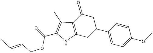 (E)-but-2-en-1-yl 6-(4-methoxyphenyl)-3-methyl-4-oxo-4,5,6,7-tetrahydro-1H-indole-2-carboxylate Struktur