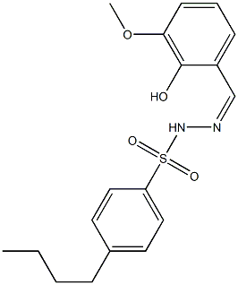 (Z)-4-butyl-N'-(2-hydroxy-3-methoxybenzylidene)benzenesulfonohydrazide Struktur