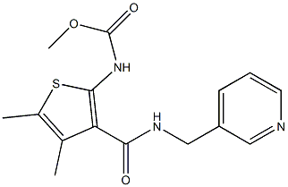 methyl (4,5-dimethyl-3-((pyridin-3-ylmethyl)carbamoyl)thiophen-2-yl)carbamate Struktur