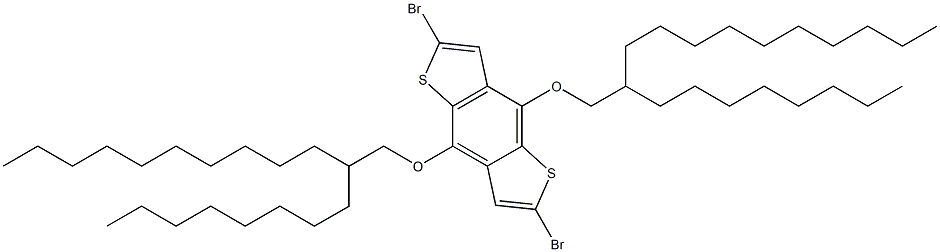 2,6-Dibromo-4,8-bis-(2-octyl-dodecyloxy)-1,5-dithia-s-indacene Struktur