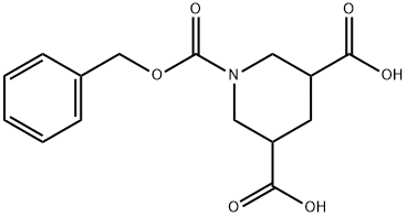 1-((benzyloxy)carbonyl)piperidine-3,5-dicarboxylic acid Struktur