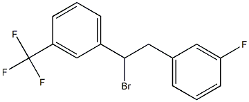 1-(2-bromo-2-(3-(trifluoromethyl)phenyl)ethyl)-3-fluorobenzene Struktur