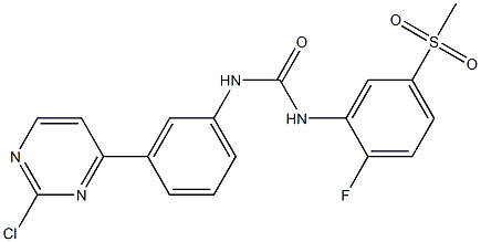 1-(3-(2-chloropyrimidin-4-yl)phenyl)-3-(2-fluoro-5-(methylsulfonyl)phenyl)urea Struktur